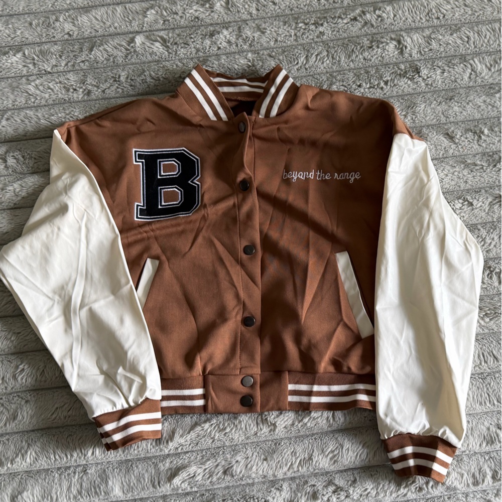 Brown and Cream Varsity Jacket